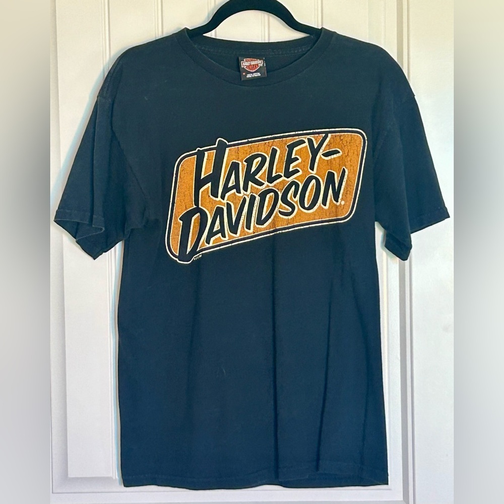 Harley-Davidson Vintage Black Tee with Orange Logo